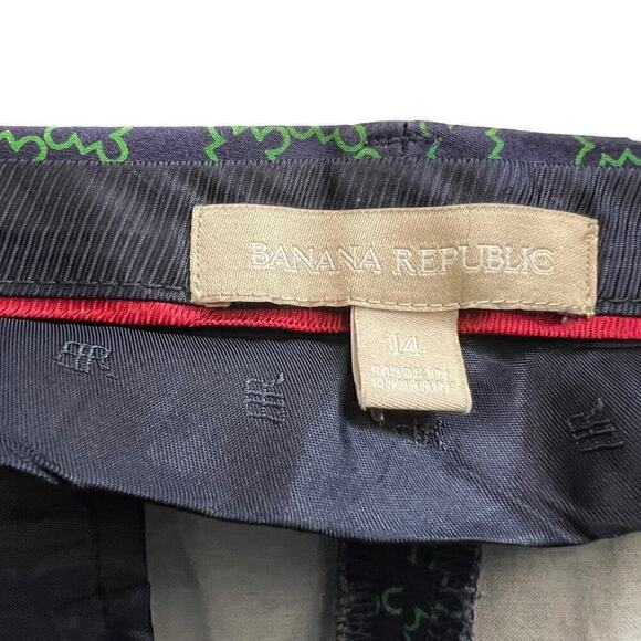 Banana Republic Hampton-Fit Tile Print Sateen Crop Navy Size 14 - Picture 5 of 7